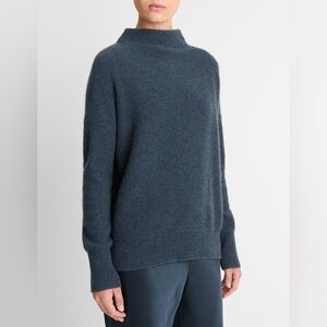 Vince Blue Plush Cashmere Funnel-Neck Sweater Sz. M